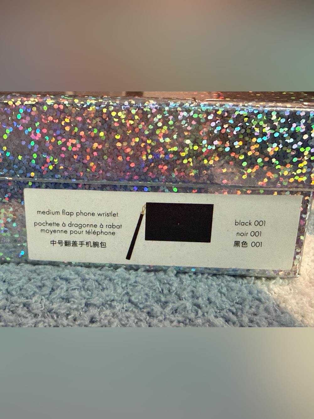 Kate Spade Like New Black Medium Flip Phone Wristlet Lola Glitter